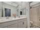 Bright bathroom features a double vanity, ample counter space, and modern fixtures at 10172 Fire Skye Ave, Las Vegas, NV 89166