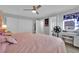Spacious bedroom with a dressing table and a large closet for storage at 2080 Karen Ave # 1, Las Vegas, NV 89169