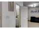 Bathroom entrance showcasing a powder room with a vanity and an open layout at 2130 Trebbiano Way, Las Vegas, NV 89156