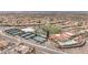 An aerial view of tennis and pickleball courts in a lovely community setting at 2571 Thatcher Ave, Henderson, NV 89052