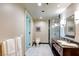 Bathroom features a shower with sleek vanity, and modern lighting at 2700 Las Vegas Blvd # 2303, Las Vegas, NV 89109