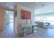 Open-concept living area featuring modern decor, comfortable seating and city views at 2700 Las Vegas Blvd # 2809, Las Vegas, NV 89109