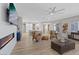 Open living room featuring modern fireplace, stylish furniture, and an open layout at 2862 Sapphire Desert Dr, Henderson, NV 89052