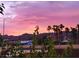 Colorful sunset over the mountains and palm trees of the desert community at 3740 Desert Marina Dr # 11, Laughlin, NV 89029