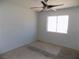 View of bedroom featuring ceiling fan and window at 3890 Terrazzo Ave, Las Vegas, NV 89115