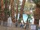 Community pool framed by palm trees and fenced in for resident access and safety at 5241 Caspian Springs Dr # 103, Las Vegas, NV 89120