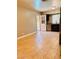Open-concept kitchen area with tile flooring, stainless appliances and backyard pool view at 6786 Grandola Dr, Las Vegas, NV 89103