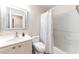 Bathroom with a shower, a toilet, and a vanity with a mirror at 10741 Pearl River Ave, Las Vegas, NV 89166