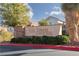 The Villa Trieste at West Park community sign, with landscaping, under a blue sky at 11242 Almador Vista Ct, Las Vegas, NV 89135