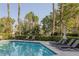 Sparkling community pool surrounded by lush greenery and lounge chairs for relaxing in the sun at 1912 Summer Pine Ct # 103, Las Vegas, NV 89134