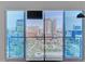 Spectacular city view from a balcony with sliding glass doors to showcase the city skyline at 200 Hoover Ave # 912, Las Vegas, NV 89101