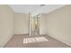 Bedroom with neutral walls and carpets and closet with mirrored doors at 2851 S Valley View Blvd # 1026, Las Vegas, NV 89102