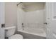 This bathroom features a tiled shower-tub combo and a toilet at 3961 Bayamon St, Las Vegas, NV 89129