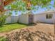A spacious backyard featuring a shed and providing ample outdoor space for various activities and landscaping opportunities at 525 Engel Ave, Henderson, NV 89011