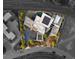 Unique aerial view of the property showcasing its modern architectural design, landscaping and overall layout on a corner lot at 6 Vista Crescent Ct, Henderson, NV 89012