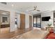 Bright bedroom with an en suite bath, access to the balcony, and neutral decor at 6 Vista Crescent Ct, Henderson, NV 89012