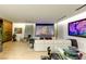 Modern home theater featuring a large projection screen, comfortable seating, and sleek, contemporary design at 6 Vista Crescent Ct, Henderson, NV 89012