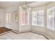 Dining area with lots of light and white tile floors and light fixture at 7140 Pascal Dr, Las Vegas, NV 89156