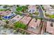 An aerial view of a home with a covered patio and mature trees located in a friendly neighborhood at 7307 Lansbrook Ave, Las Vegas, NV 89131