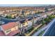 Expansive neighborhood view featuring solar panels, well-maintained lawns, and mature trees at 8171 California Pine St, Las Vegas, NV 89166