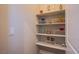 Bright pantry with ample white shelving for organized storage of kitchen essentials at 8171 California Pine St, Las Vegas, NV 89166