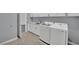 Bright laundry room boasts sleek white cabinetry, modern appliances and a practical sink for added convenience at 1324 European Dr, Henderson, NV 89052