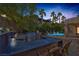 Backyard with outdoor kitchen, bar seating, and pool views, ideal for outdoor living at 1665 Liege Dr, Henderson, NV 89012