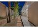 Landscaped walkway with stone pavers and lush greenery leading to a well-maintained home at 1665 Liege Dr, Henderson, NV 89012