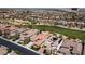 Scenic aerial view overlooking the home's manicured landscaping, and golf course at 2080 Orchard Mist St, Las Vegas, NV 89135