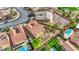 Gorgeous aerial shot highlighting the home's beautiful desert landscaping, serene backyard and neighborhood at 2764 Leys Burnett Ave, Henderson, NV 89044