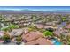 Wide aerial view of a residential neighborhood with well-maintained homes and mountain backdrop at 2764 Leys Burnett Ave, Henderson, NV 89044
