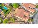 Overhead view of a desert home with a private backyard, patio, and stone-covered landscaping at 2764 Leys Burnett Ave, Henderson, NV 89044