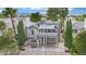 Aerial exterior view showcasing the home's shaded balcony and surrounding neighborhood at 3080 Yankee Clipper Dr, Las Vegas, NV 89117