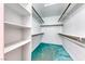 Walk-in closet with custom shelving and an interesting teal-colored carpet at 3413 Freestone Ln, North Las Vegas, NV 89032