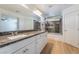 Bathroom featuring marble countertops, dual sinks, shower, and tub at 378 Gracious Way, Henderson, NV 89011