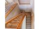 Carpeted stairs with wood railing at 4133 Perfect Lure St, Las Vegas, NV 89129