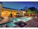 Tranquil backyard pool area, featuring serene water features and ample seating at 4624 Leon De Oro Dr, Las Vegas, NV 89129