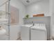 Bright laundry room featuring new washer, dryer and shelving at 513 Monarch Ridge Ct, North Las Vegas, NV 89084