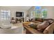 Spacious living room with large windows, comfortable furniture, and hardwood floors at 5609 Red Bluff Dr, Las Vegas, NV 89130