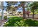 Beautiful backyard with large, mature trees providing shade and a sense of privacy at 9491 Gainey Ranch Ave, Las Vegas, NV 89147