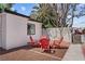 Backyard featuring red Adirondack chairs on pea gravel at 1004 Yucca Ave, Las Vegas, NV 89104
