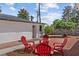 Backyard featuring red Adirondack chairs on pea gravel at 1004 Yucca Ave, Las Vegas, NV 89104