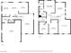 Detailed floor plans of the first and second floors with dimensions of the Gathering room, dining area and bedrooms at 103 Trout Creek Ct, Las Vegas, NV 89123