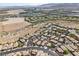 An aerial perspective of a community shows desert landscaping and a regular distribution of homes at 10601 India Hawthorn Ave, Las Vegas, NV 89144