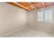 Carpeted bedroom with a wood ceiling and a shuttered window at 11784 Golden Moments Ave, Las Vegas, NV 89138