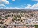 Wide aerial view showcasing a neighborhood with well-spaced homes and a peaceful community atmosphere at 131 Beesley Dr, Las Vegas, NV 89110