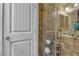 Close-up of a shower in the bathroom of the house at 131 Beesley Dr, Las Vegas, NV 89110