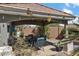 Charming gazebo with ornate decorations and an inviting dining set for outdoor entertaining at 131 Beesley Dr, Las Vegas, NV 89110