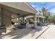 Expansive covered patio with outdoor dining and seating, great for entertaining guests at 131 Beesley Dr, Las Vegas, NV 89110