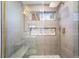Stylish shower features gray tile walls, a built-in niche, and a rain shower head at 3157 Faiss Dr, Las Vegas, NV 89134